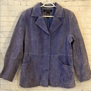 Dialogue 100% Suede Women's Blue Jacket